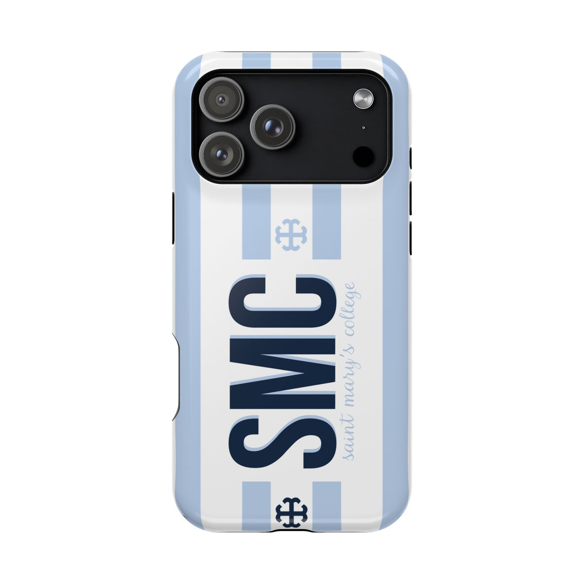 Saint Mary's College Belles Blue Striped Phone Case | French Cross | Better in Blue Co.