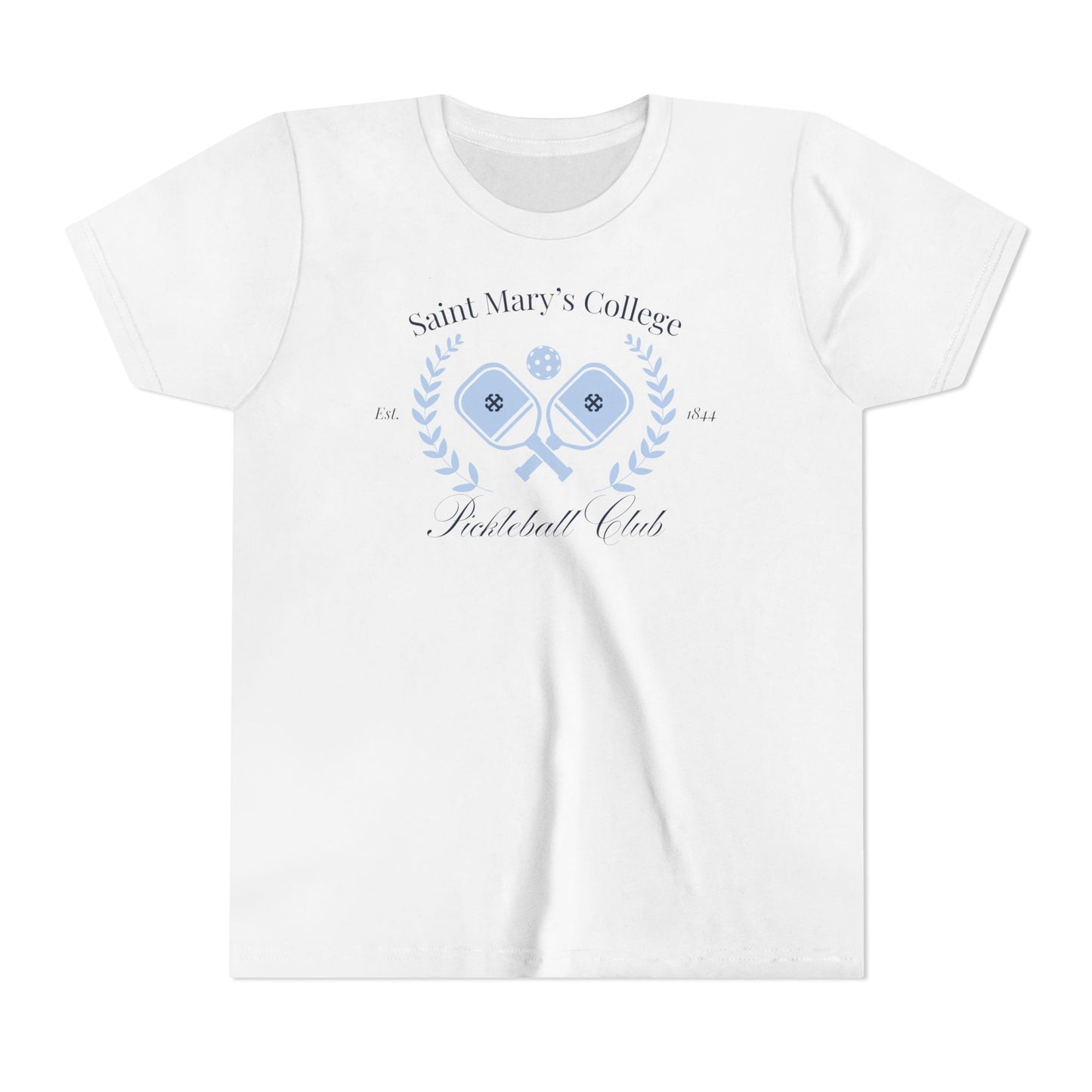 Youth Saint Mary's College Pickleball Club Short Sleeve Tee | French Cross | Better in Blue Co.