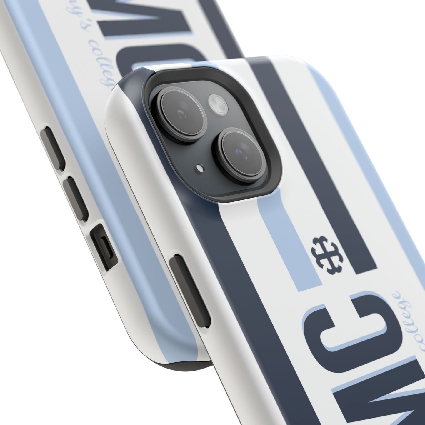 Saint Mary's College Navy/Belles Blue Striped Magnetic Phone Case | French Cross | Better in Blue Co.
