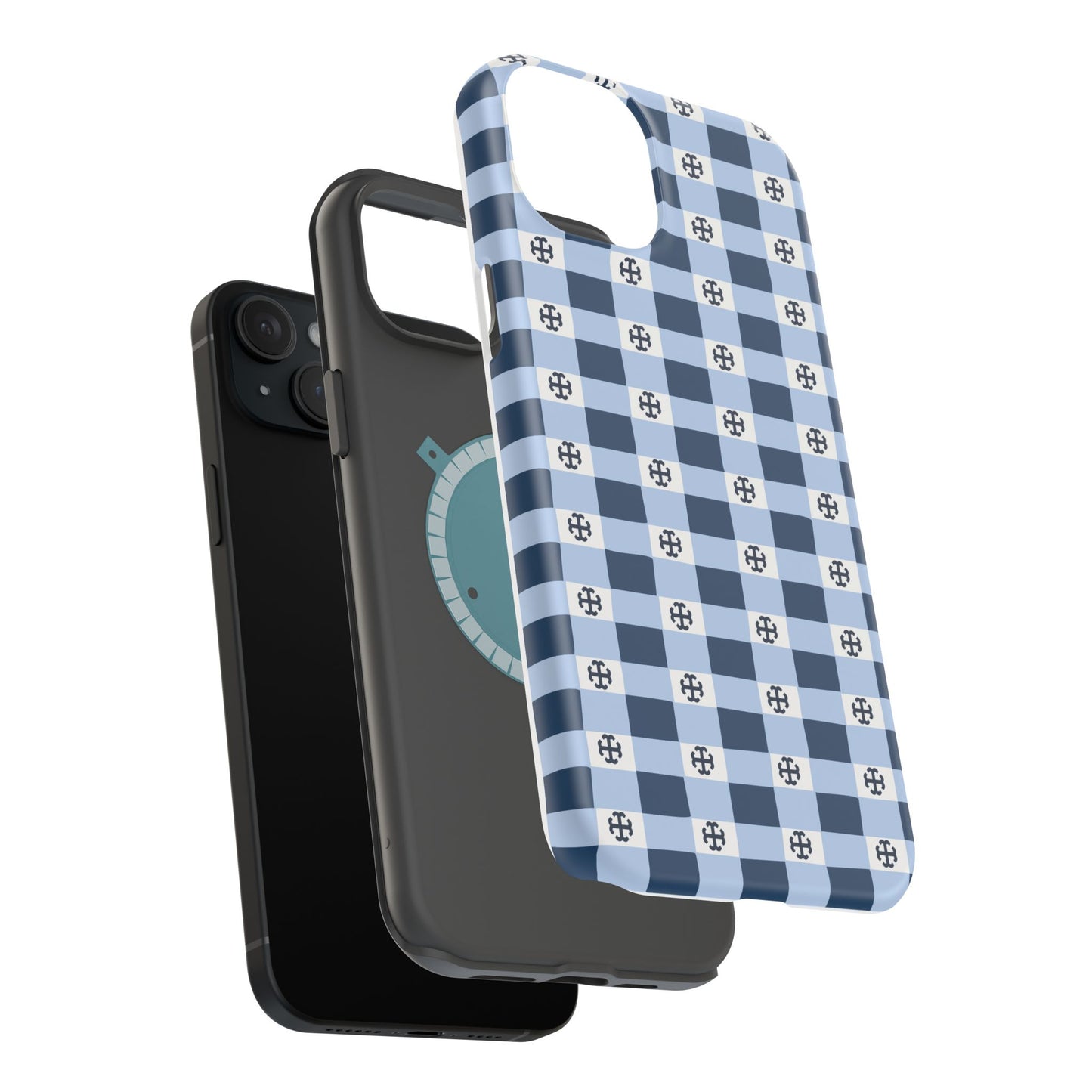 Saint Mary's College Gingham French Cross Magnetic Phone Case | Belles Blue | Better in Blue Co.