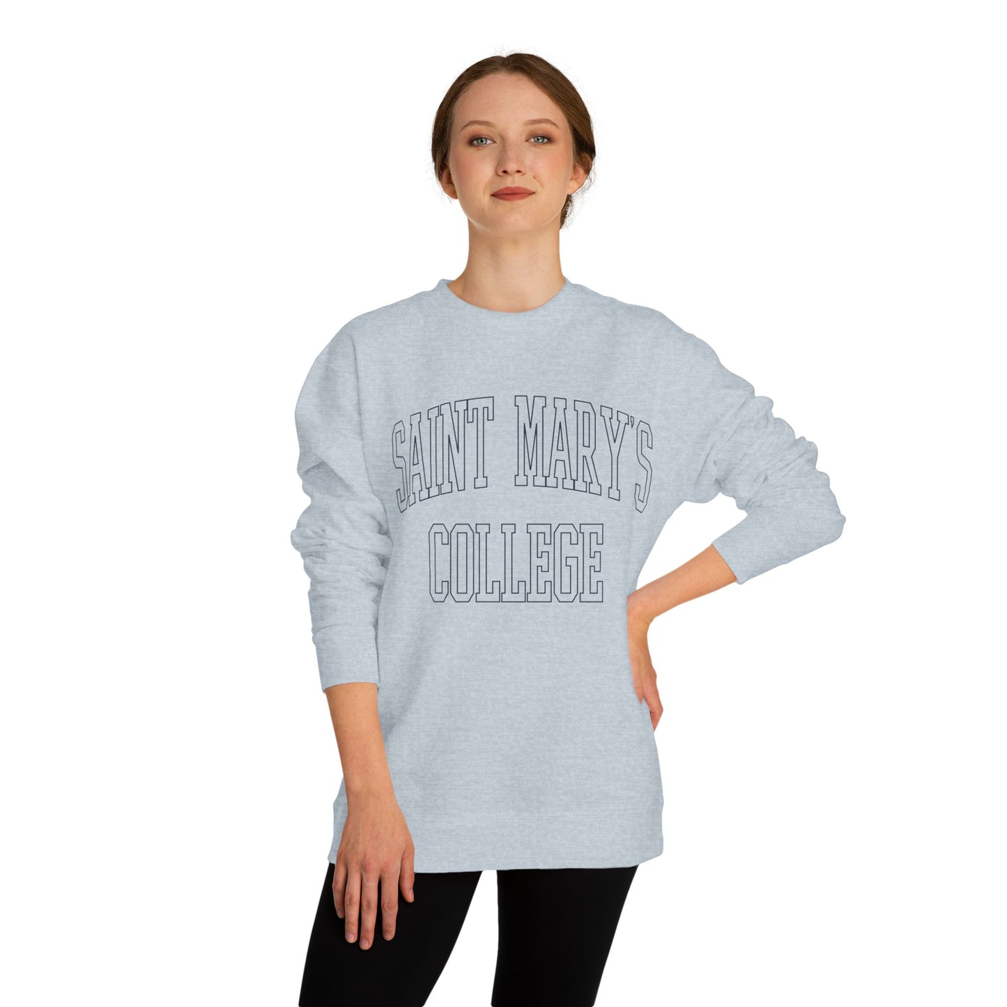 Saint Mary's College Outline Unisex Crew Neck Sweatshirt | Notre Dame, IN | Better in Blue Co.