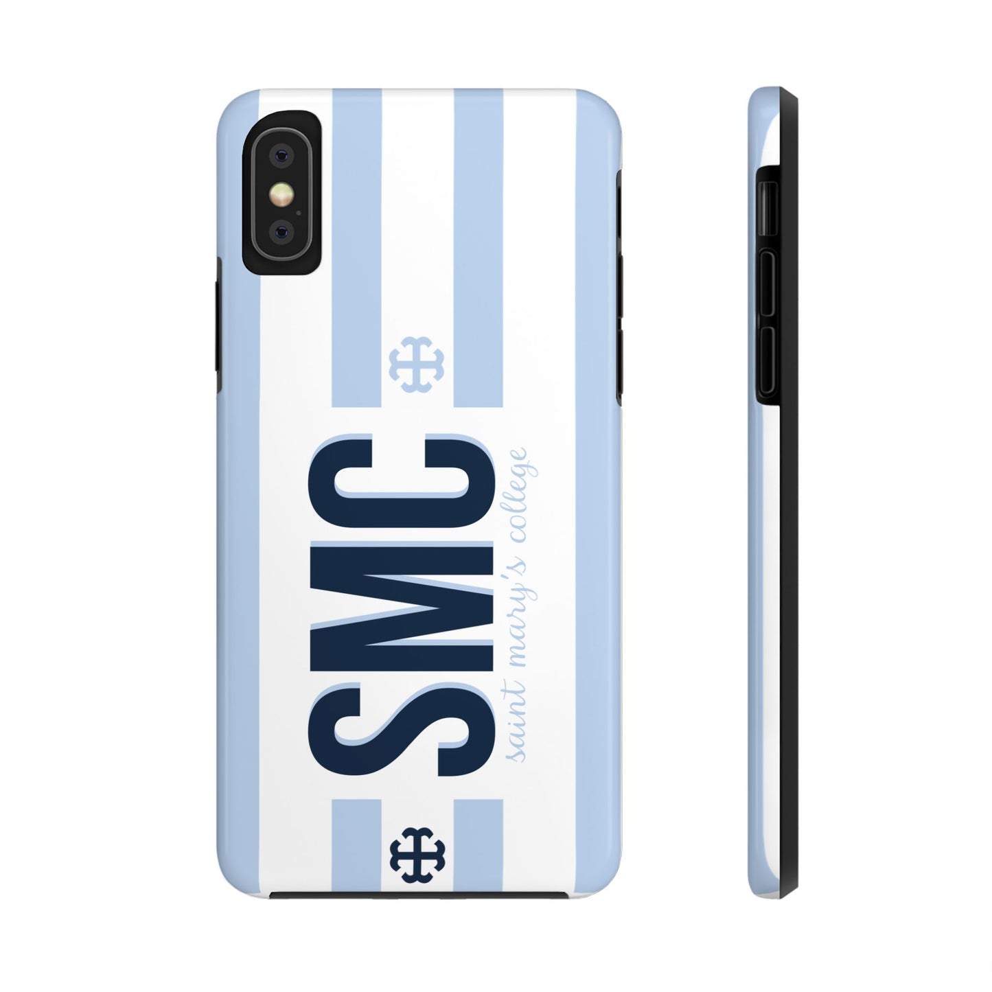 Saint Mary's College Belles Blue Striped Phone Case | French Cross | Better in Blue Co.