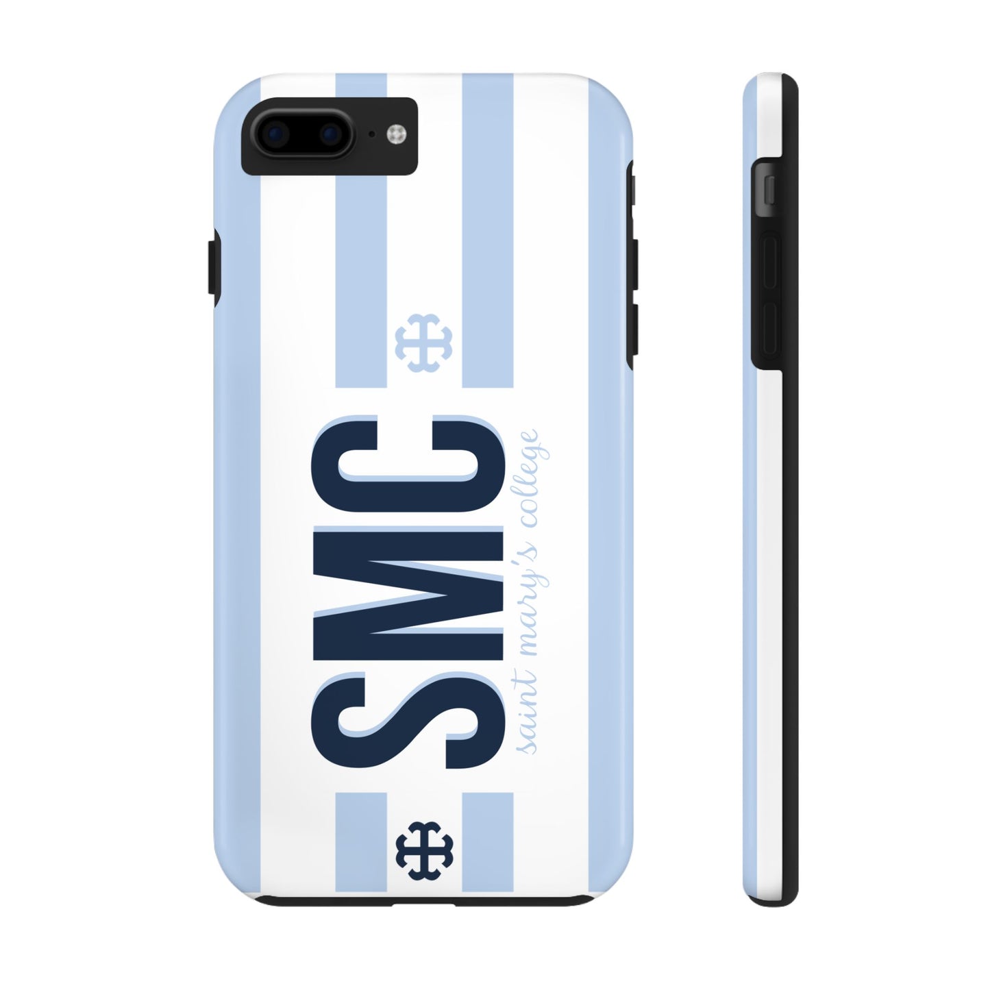 Saint Mary's College Belles Blue Striped Phone Case | French Cross | Better in Blue Co.