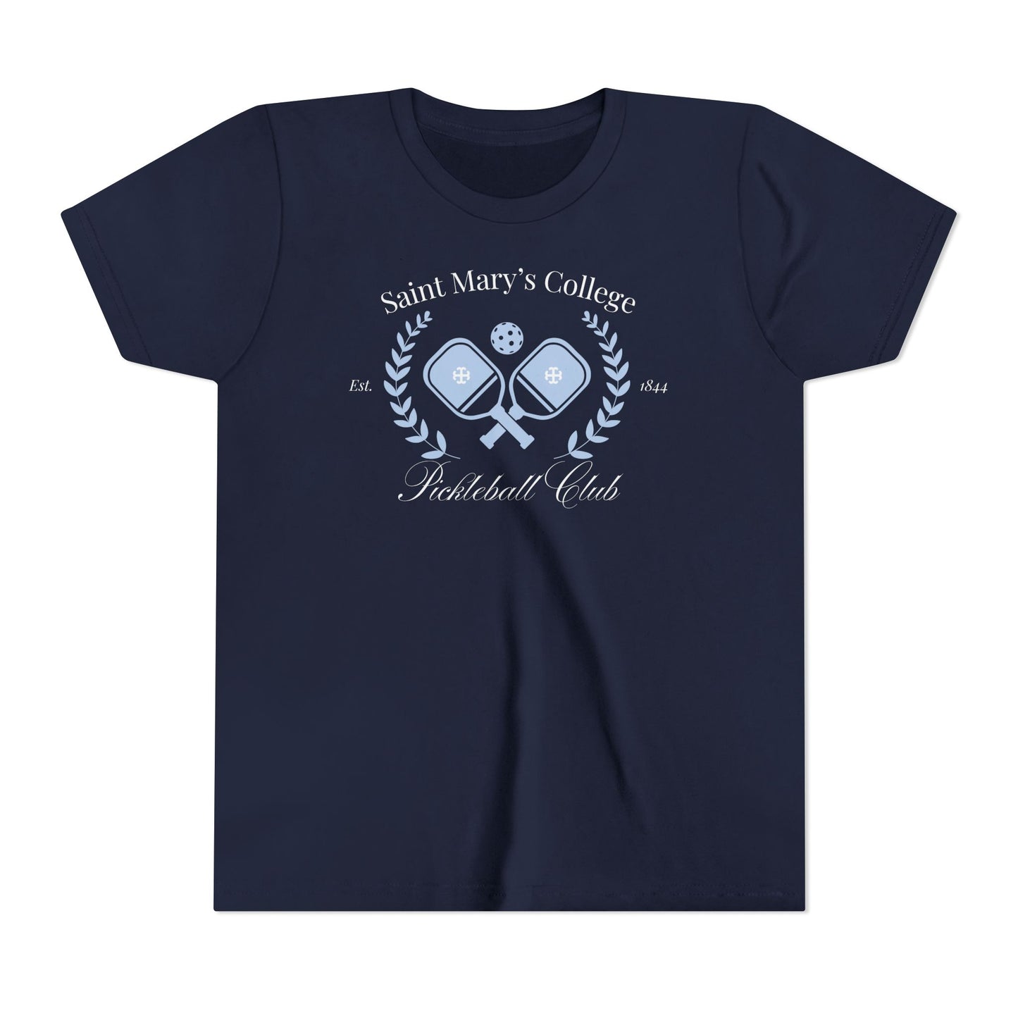 Youth Saint Mary's College Pickleball Club Short Sleeve Tee | French Cross | Better in Blue Co.