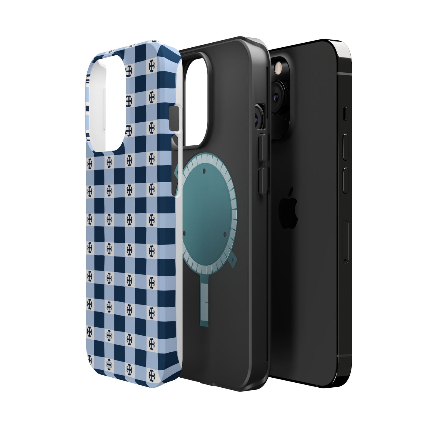 Saint Mary's College Gingham French Cross Magnetic Phone Case | Belles Blue | Better in Blue Co.