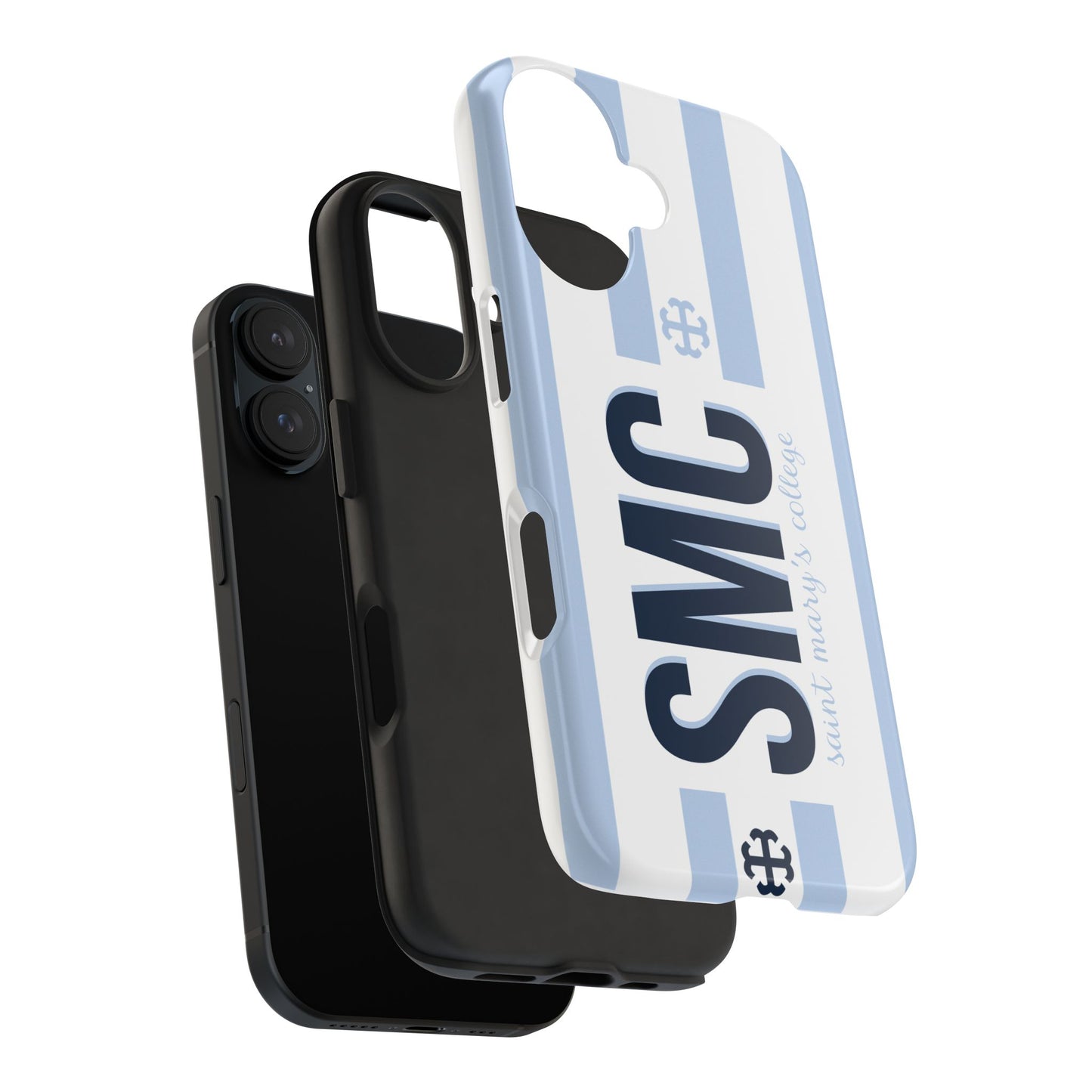 Saint Mary's College Belles Blue Striped Phone Case | French Cross | Better in Blue Co.