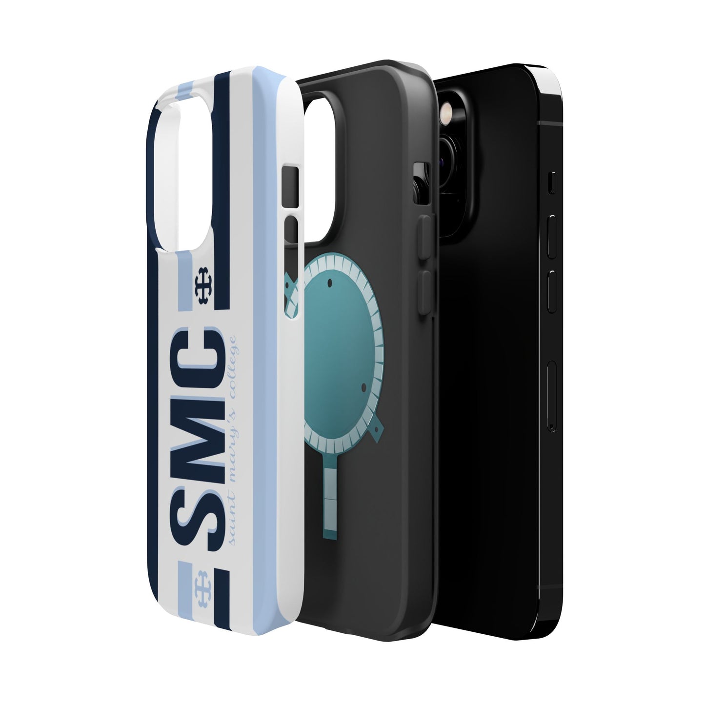 Saint Mary's College Navy/Belles Blue Striped Magnetic Phone Case | French Cross | Better in Blue Co.