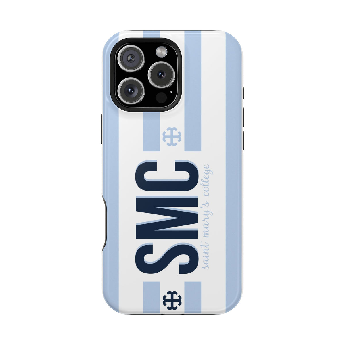 Saint Mary's College Belles Blue Striped Phone Case | French Cross | Better in Blue Co.