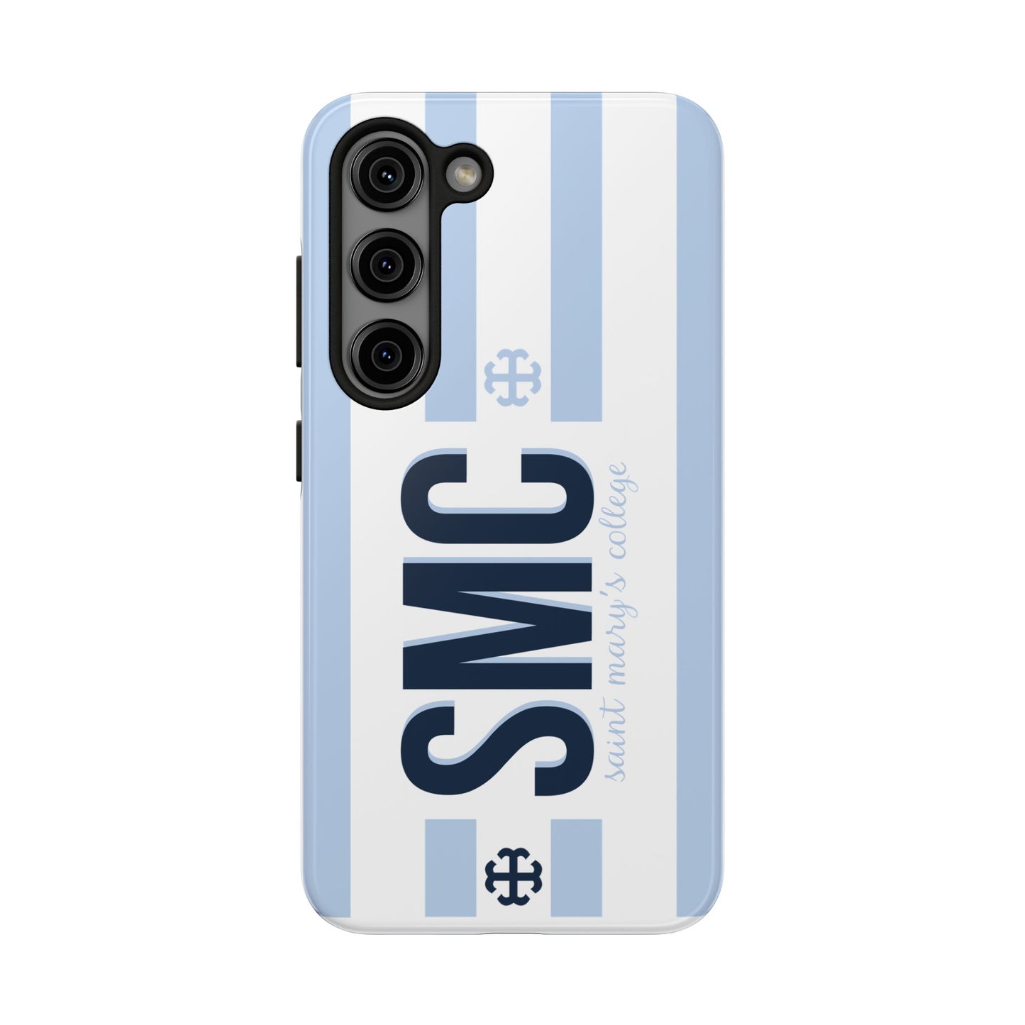Saint Mary's College Belles Blue Striped Phone Case | French Cross | Better in Blue Co.