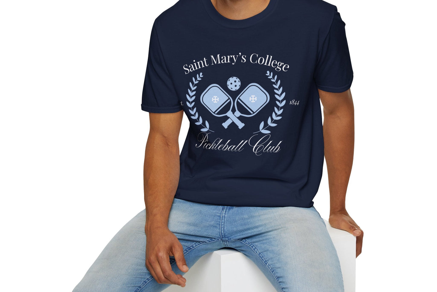 Saint Mary's College Pickleball Club T-Shirt | French Cross | Better in Blue Co.