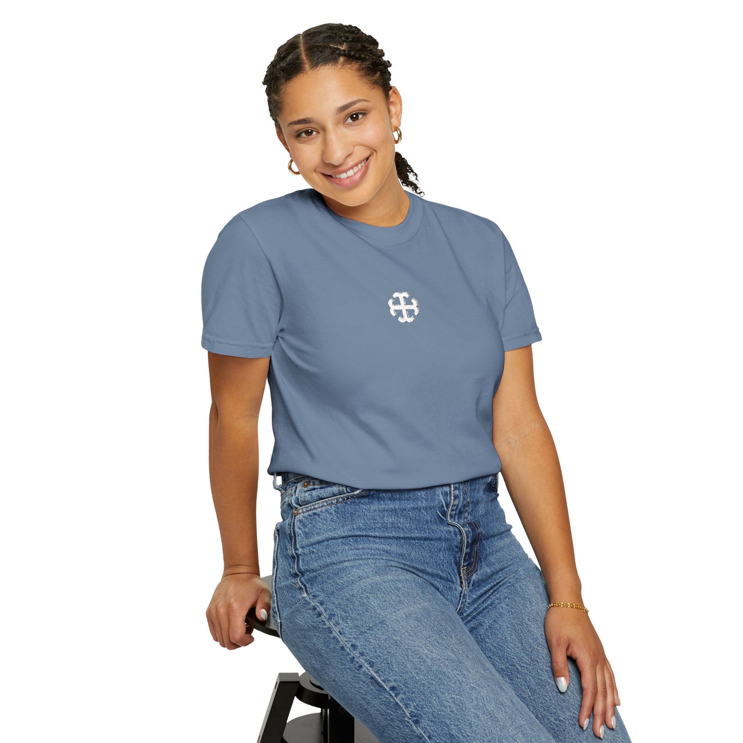 Saint Mary's College Embroidered French Cross Tee | Belles | 1844 | Better in Blue Co.