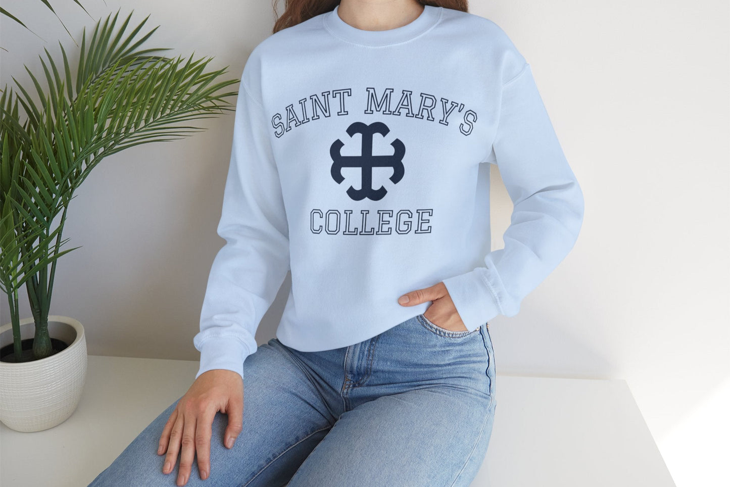 Saint Mary's College Crewneck Navy Blue | Smick | French Cross | Better in Blue Co.