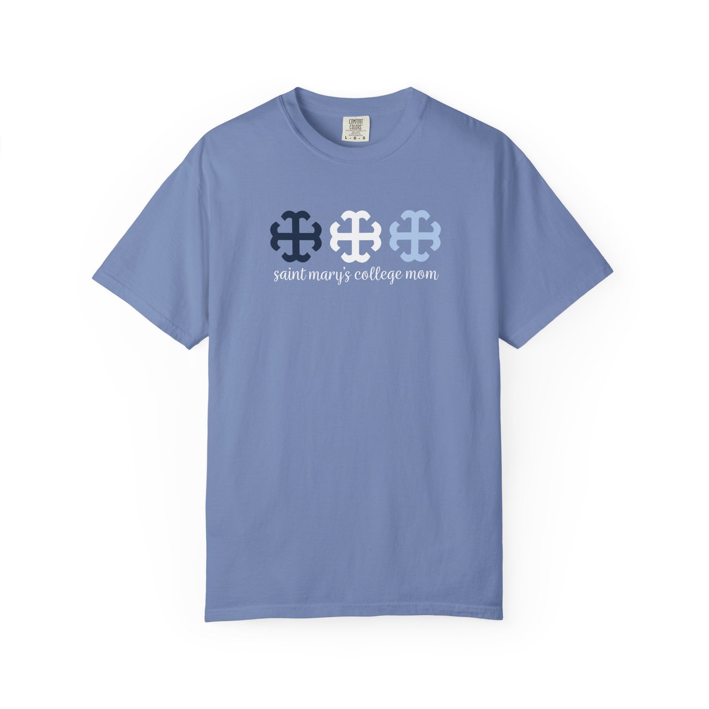 Saint Mary's College French Cross Mom Tee | Belles | Smick | Better in Blue Co.