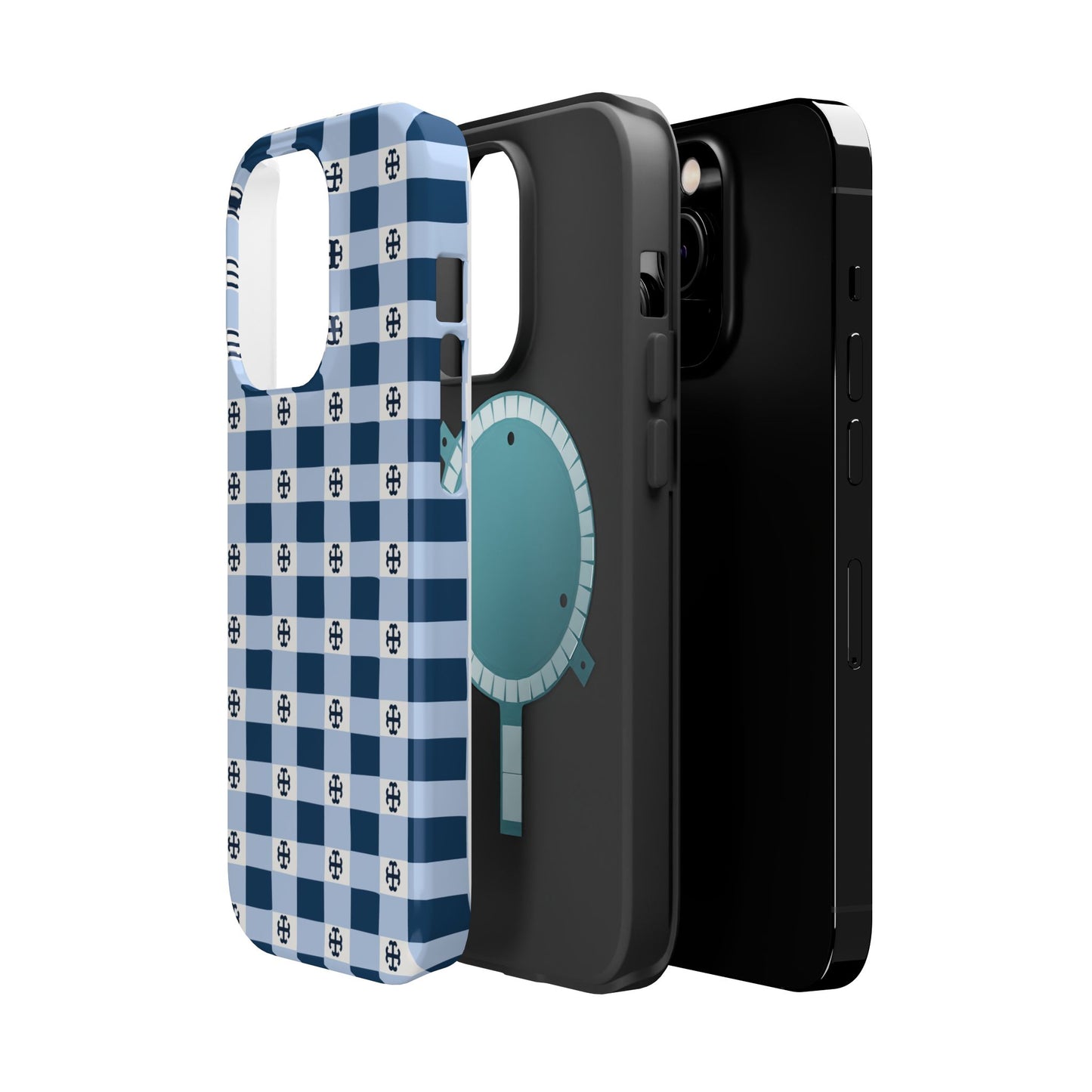 Saint Mary's College Gingham French Cross Magnetic Phone Case | Belles Blue | Better in Blue Co.