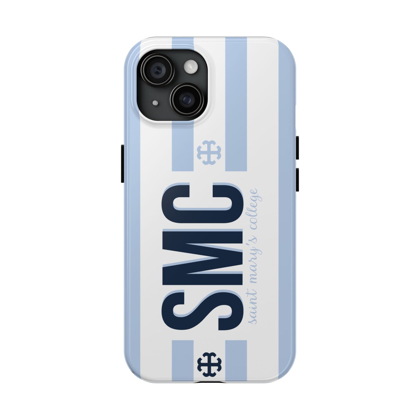 Saint Mary's College Belles Blue Striped Phone Case | French Cross | Better in Blue Co.