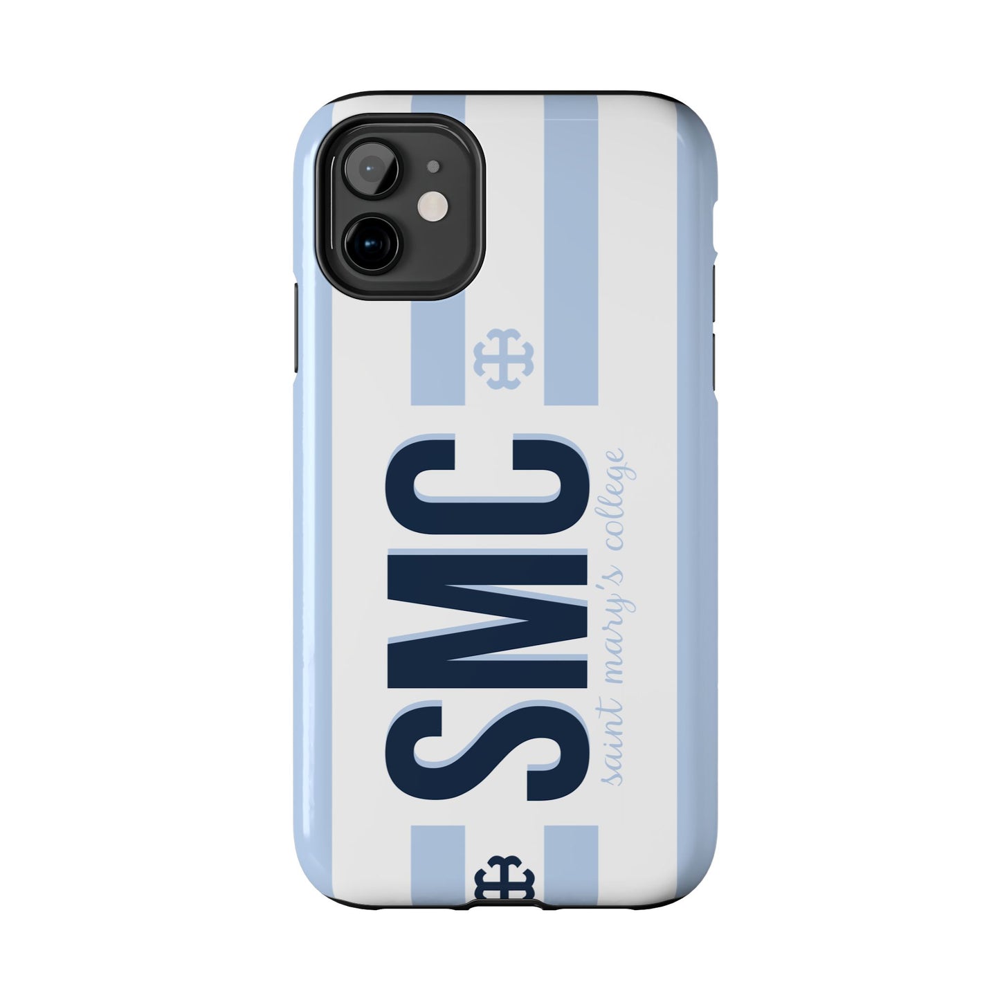 Saint Mary's College Belles Blue Striped Phone Case | French Cross | Better in Blue Co.