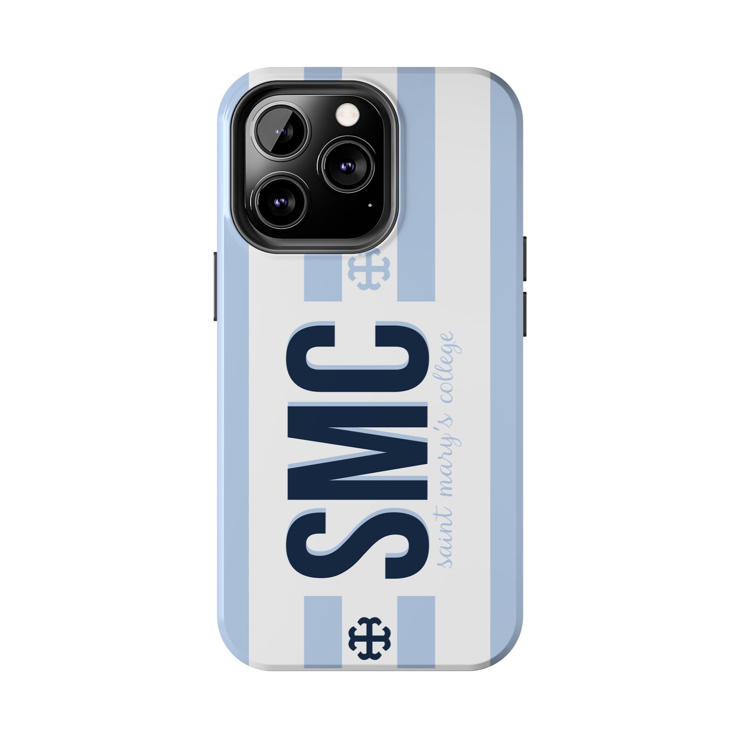 Saint Mary's College Belles Blue Striped Phone Case | French Cross | Better in Blue Co.