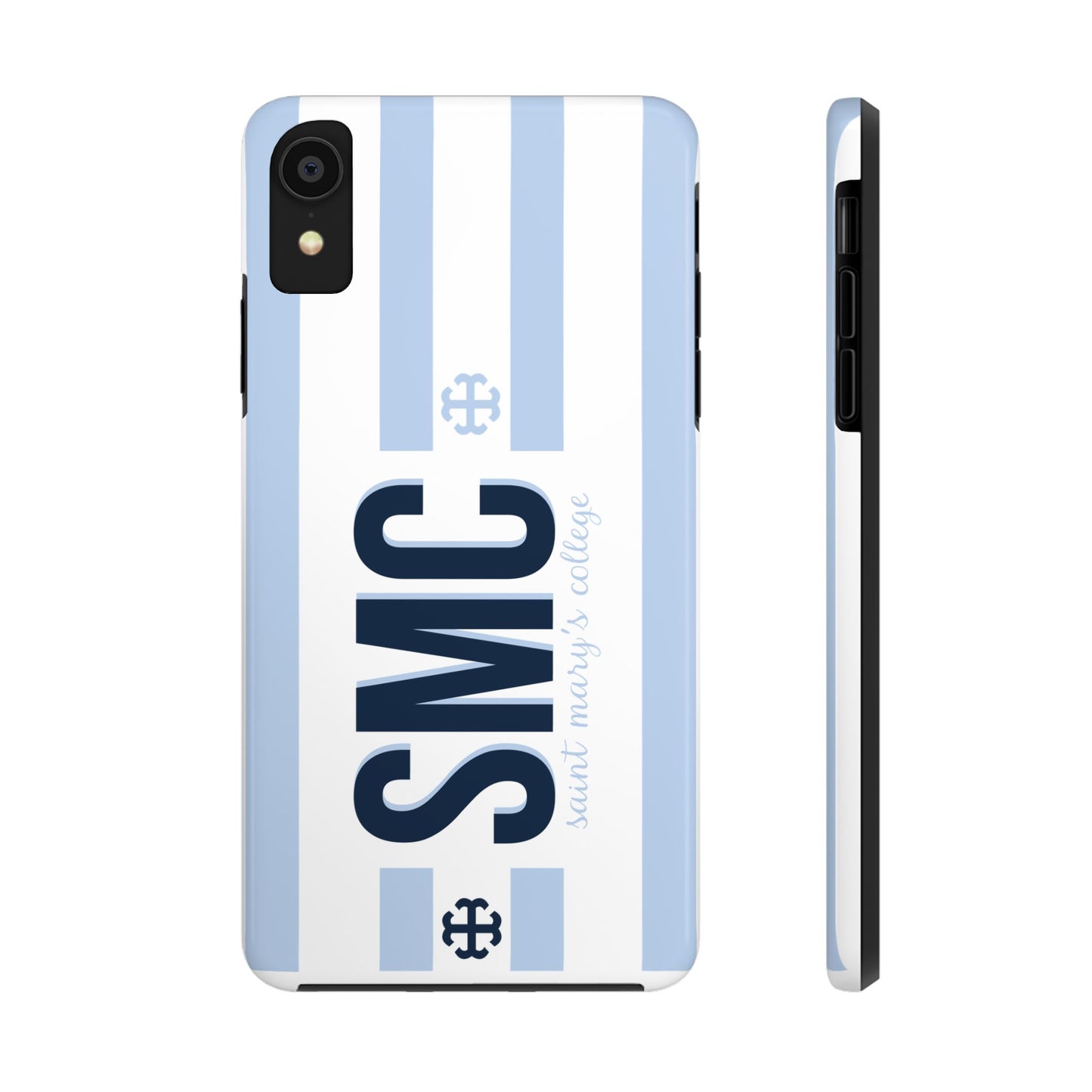 Saint Mary's College Belles Blue Striped Phone Case | French Cross | Better in Blue Co.