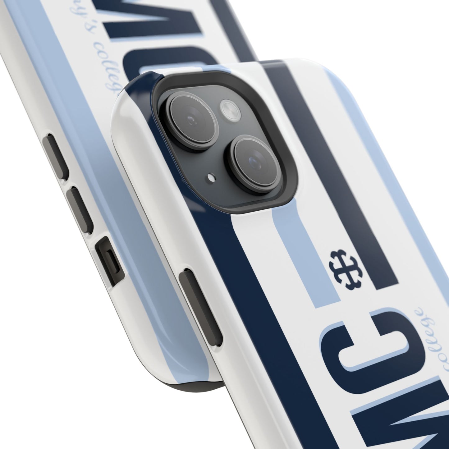 Saint Mary's College Navy/Belles Blue Striped Magnetic Phone Case | French Cross | Better in Blue Co.