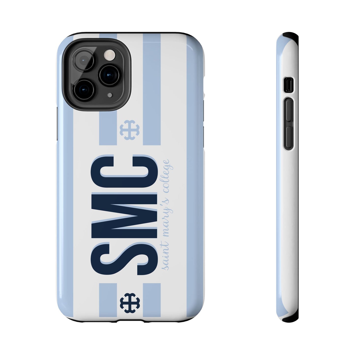 Saint Mary's College Belles Blue Striped Phone Case | French Cross | Better in Blue Co.