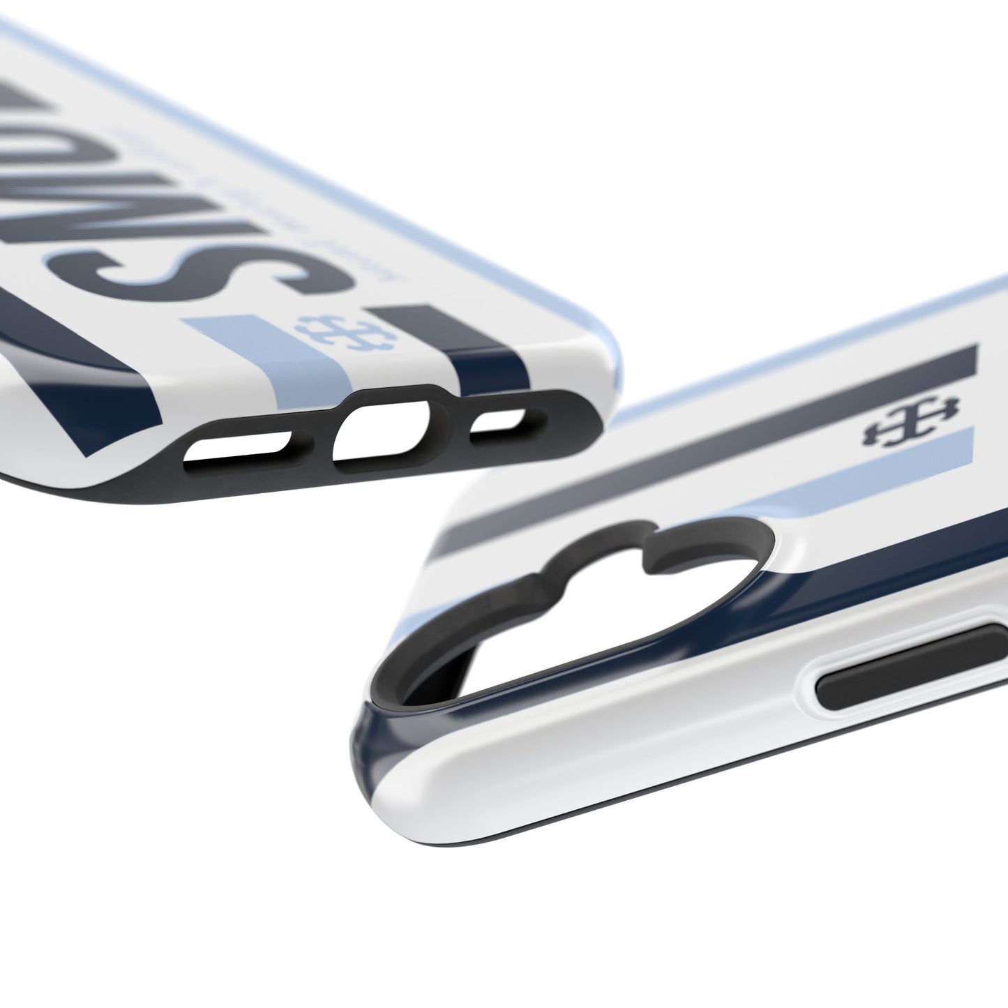 Saint Mary's College Navy/Belles Blue Striped Magnetic Phone Case | French Cross | Better in Blue Co.