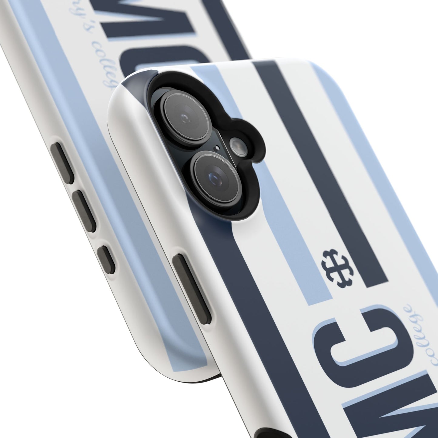 Saint Mary's College Navy/Belles Blue Striped Magnetic Phone Case | French Cross | Better in Blue Co.
