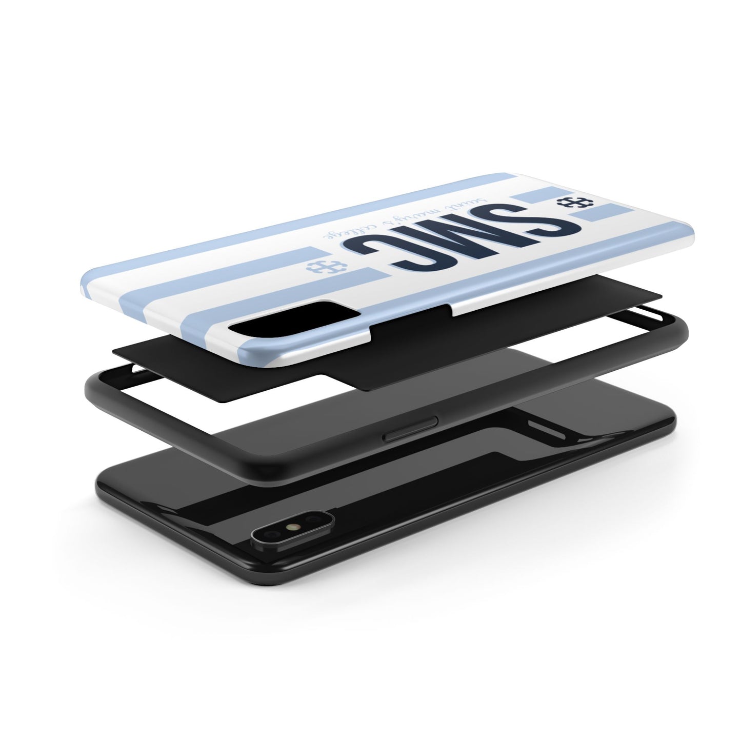 Saint Mary's College Belles Blue Striped Phone Case | French Cross | Better in Blue Co.