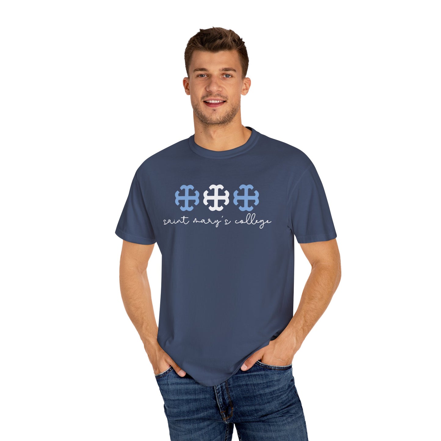 Saint Mary's College Triple French Cross Tee 2.0 | Belles Blue | Better in Blue Co.
