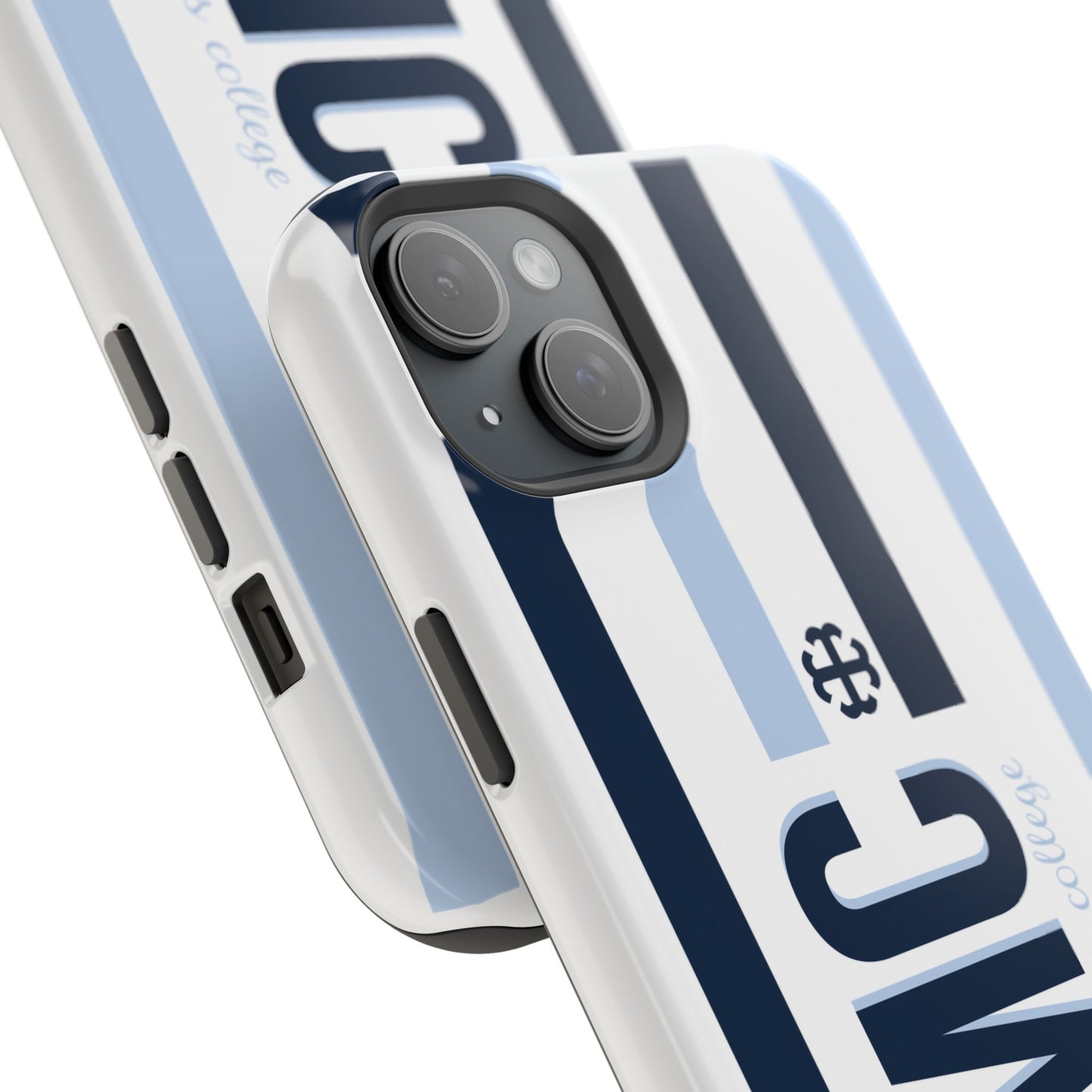 Saint Mary's College Navy/Belles Blue Striped Magnetic Phone Case | French Cross | Better in Blue Co.