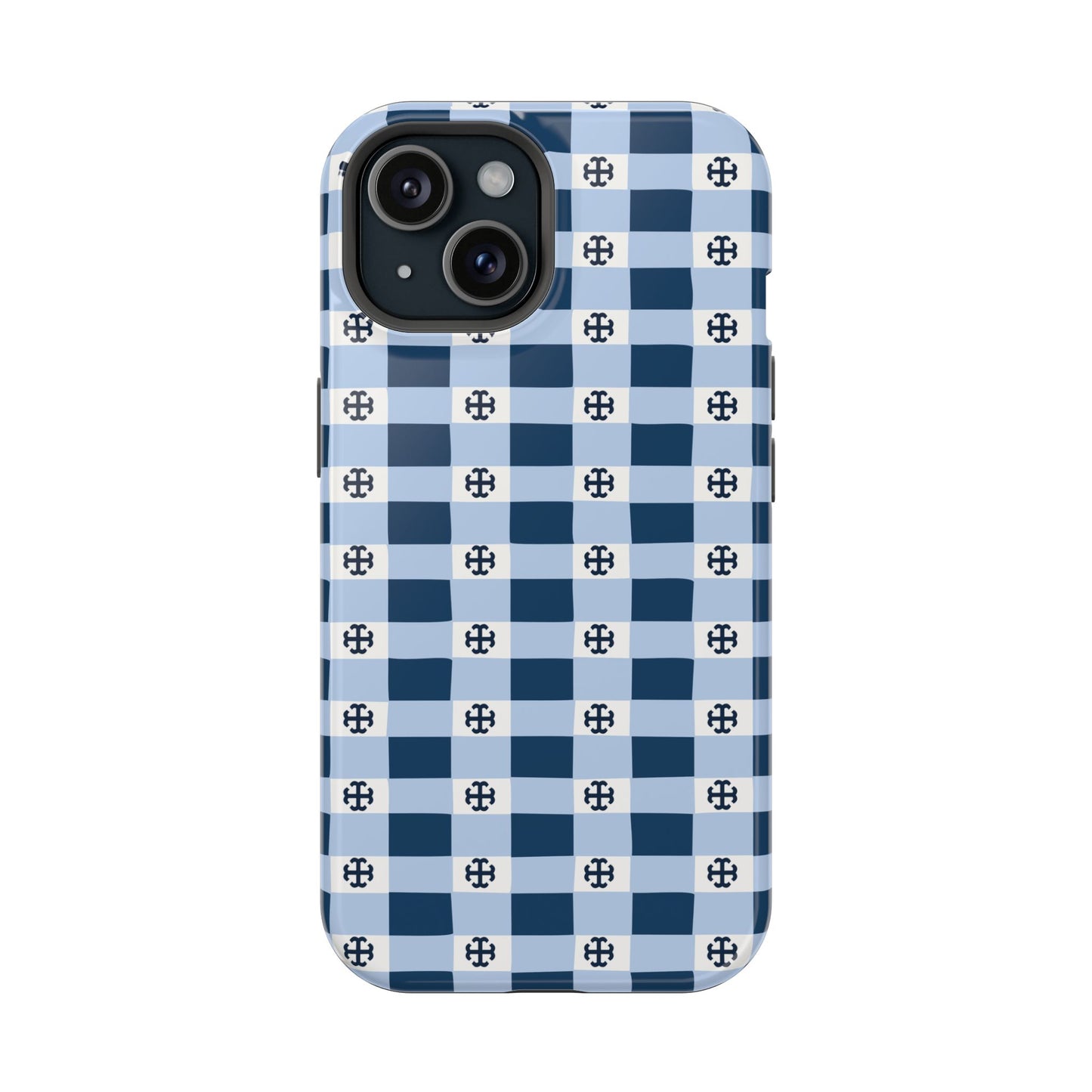 Saint Mary's College Gingham French Cross Magnetic Phone Case | Belles Blue | Better in Blue Co.