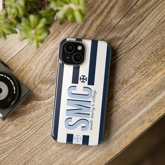 Saint Mary's College Navy Blue Striped Phone Case | French Cross | Better in Blue Co.