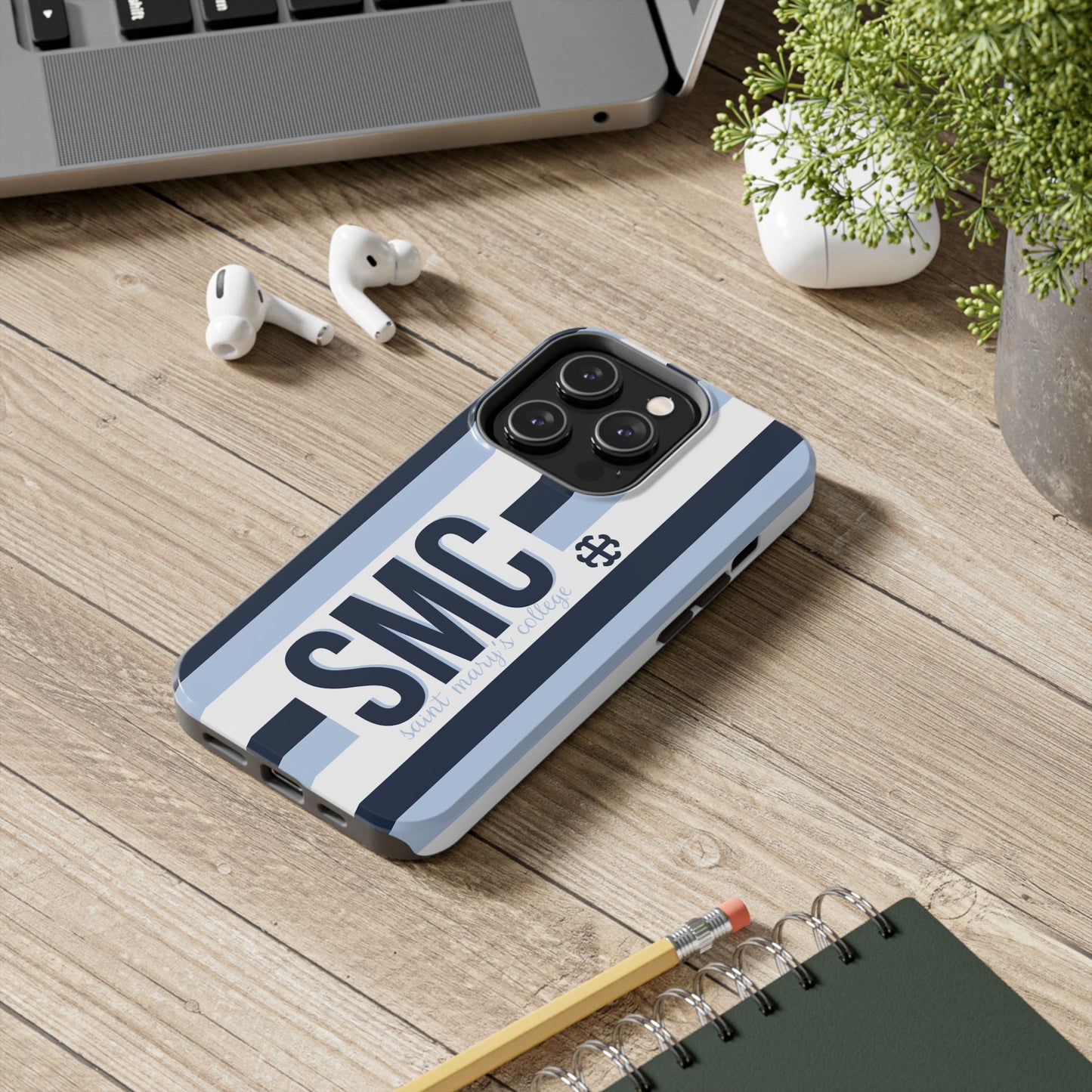 Saint Mary's College Phone Case SMC Navy/Belles Blue/White French Cross | Better in Blue Co.