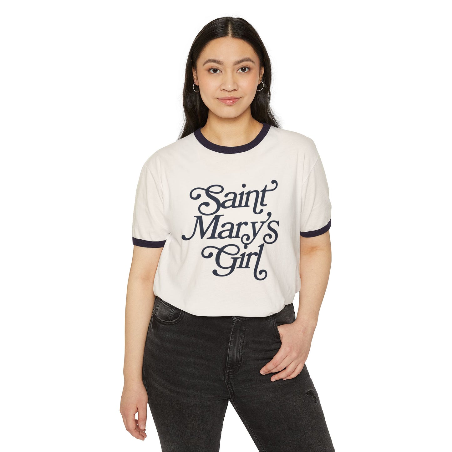 Saint Mary's College "Saint Mary's Girl" Cotton Ringer T-Shirt | Notre Dame, IN | Better in Blue Co.