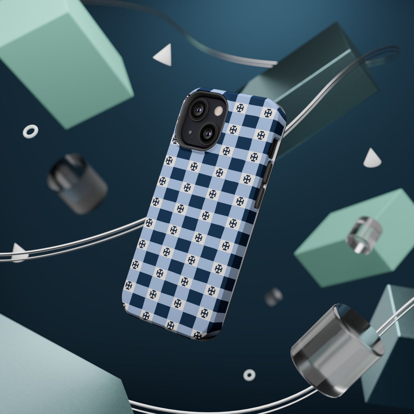 Saint Mary's College Gingham French Cross Magnetic Phone Case | Belles Blue | Better in Blue Co.