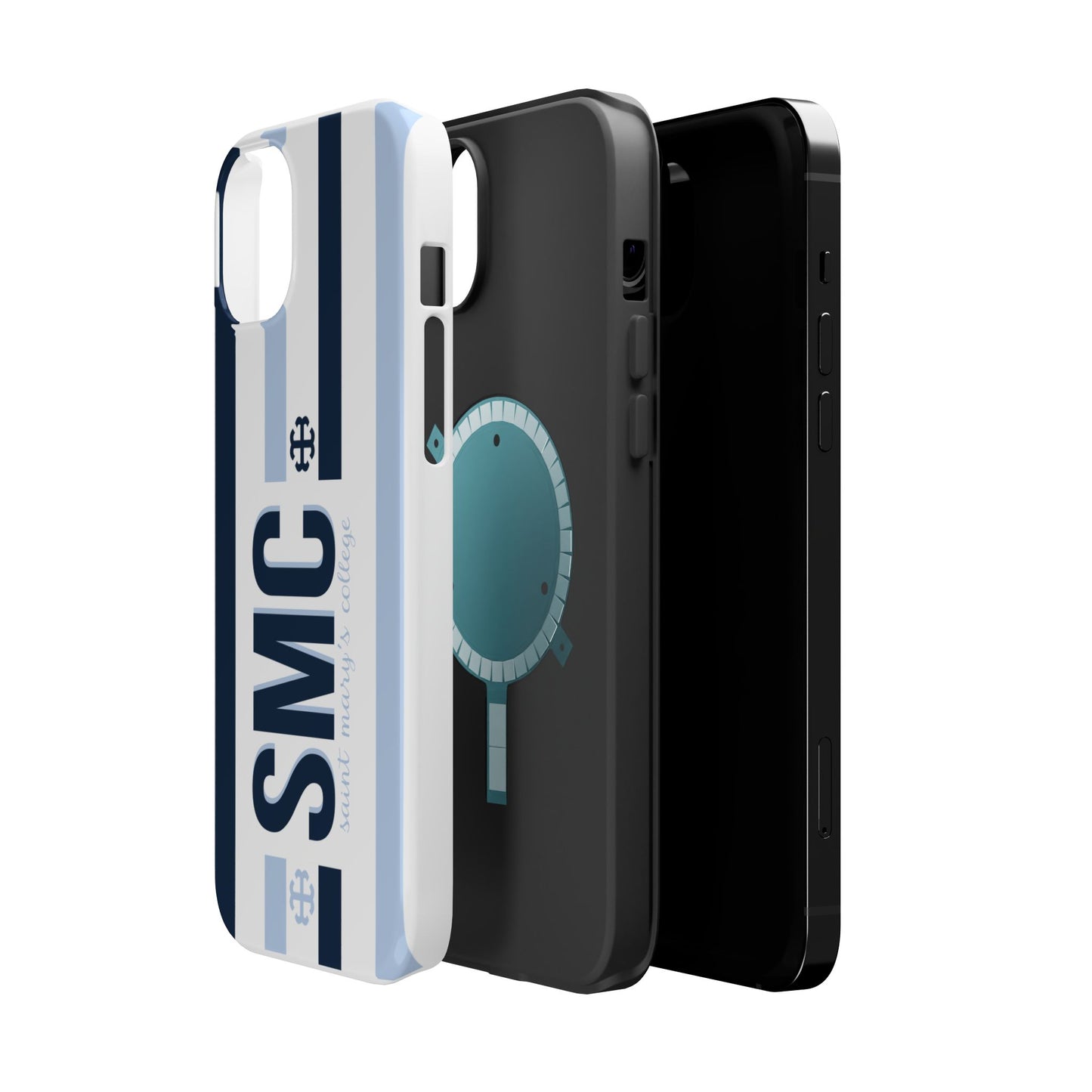 Saint Mary's College Navy/Belles Blue Striped Magnetic Phone Case | French Cross | Better in Blue Co.