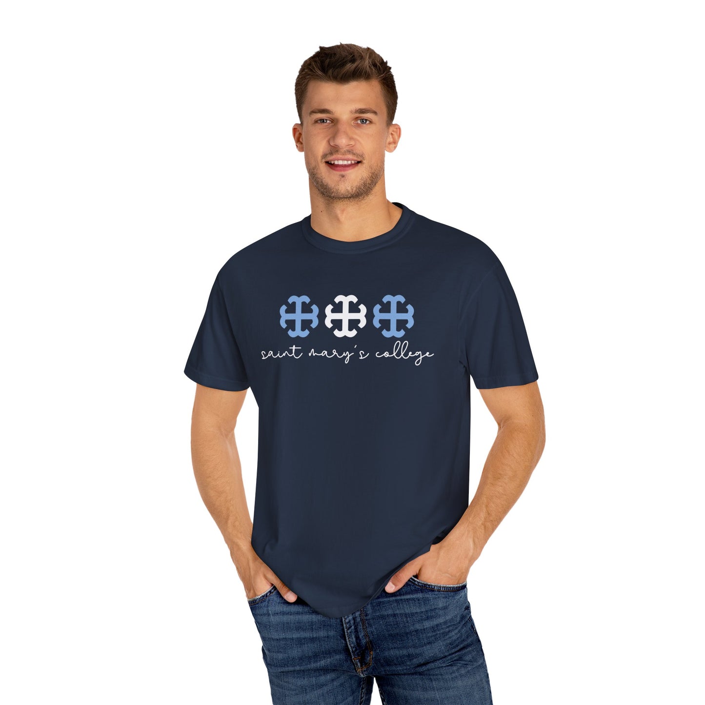 Saint Mary's College Triple French Cross Tee 2.0 | Belles Blue | Better in Blue Co.