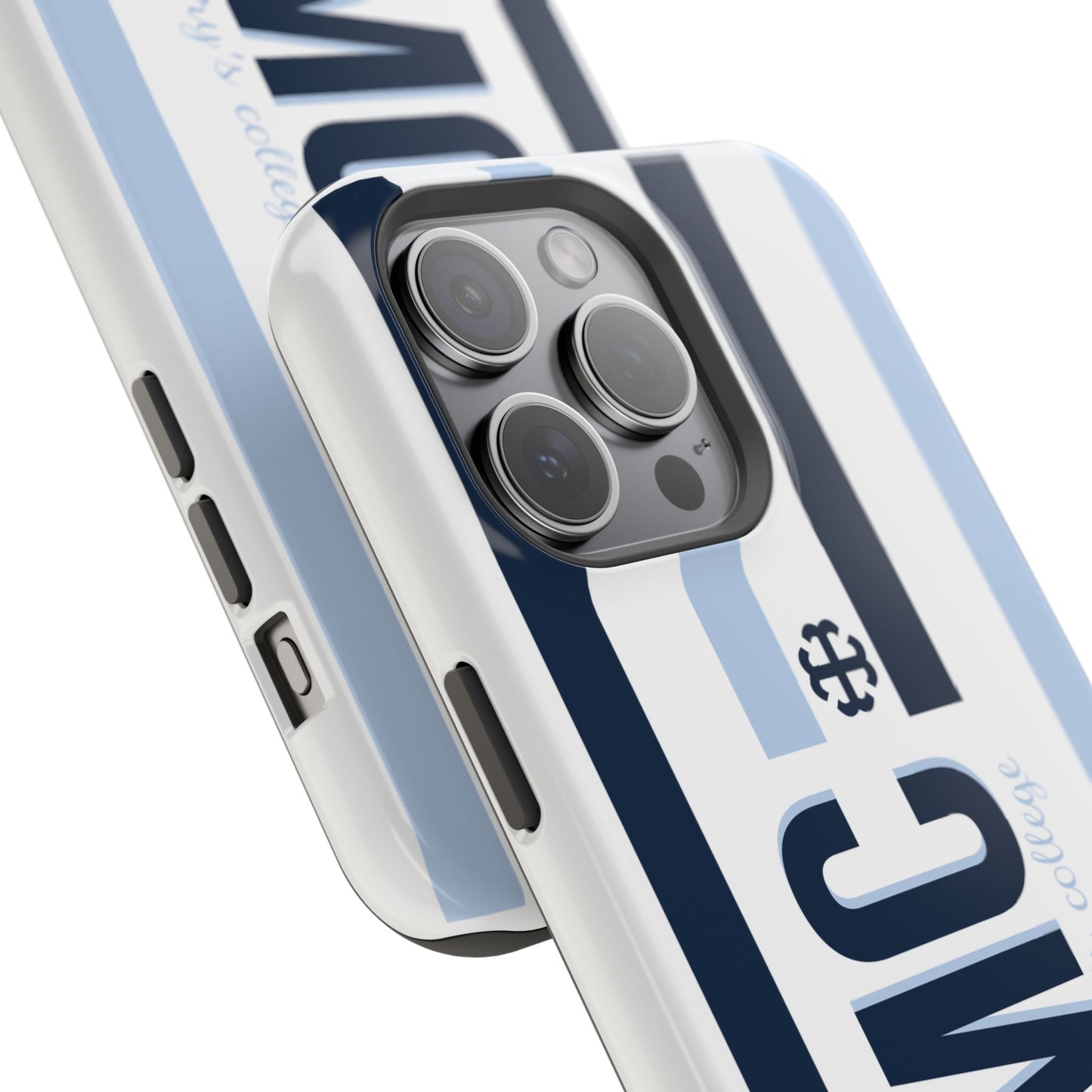 Saint Mary's College Navy/Belles Blue Striped Magnetic Phone Case | French Cross | Better in Blue Co.