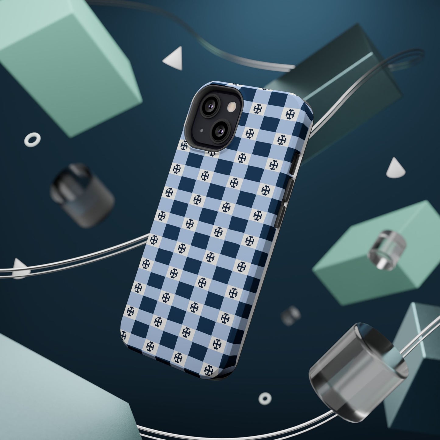 Saint Mary's College Gingham French Cross Magnetic Phone Case | Belles Blue | Better in Blue Co.