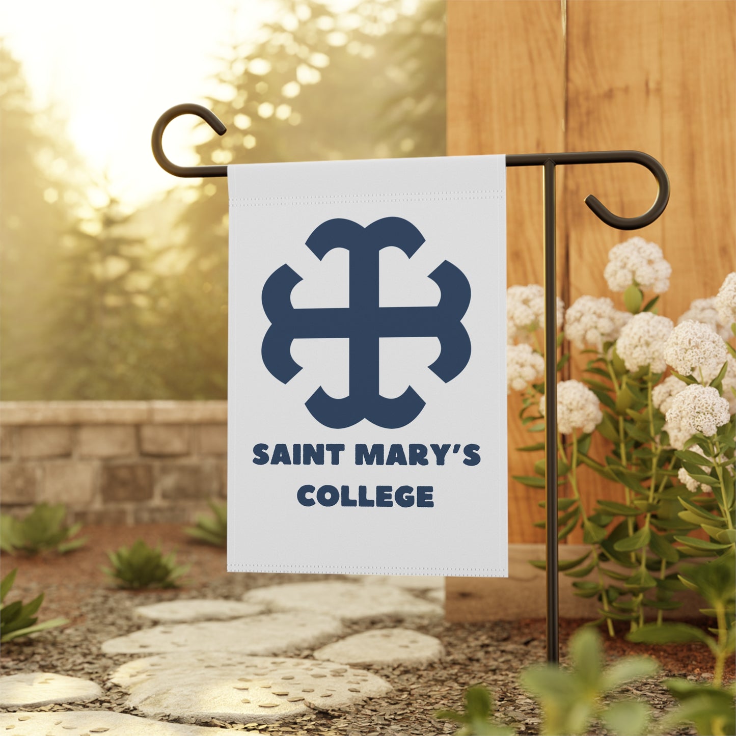 Saint Mary's College White/Navy Garden & House Banner | French Cross | Better in Blue Co.