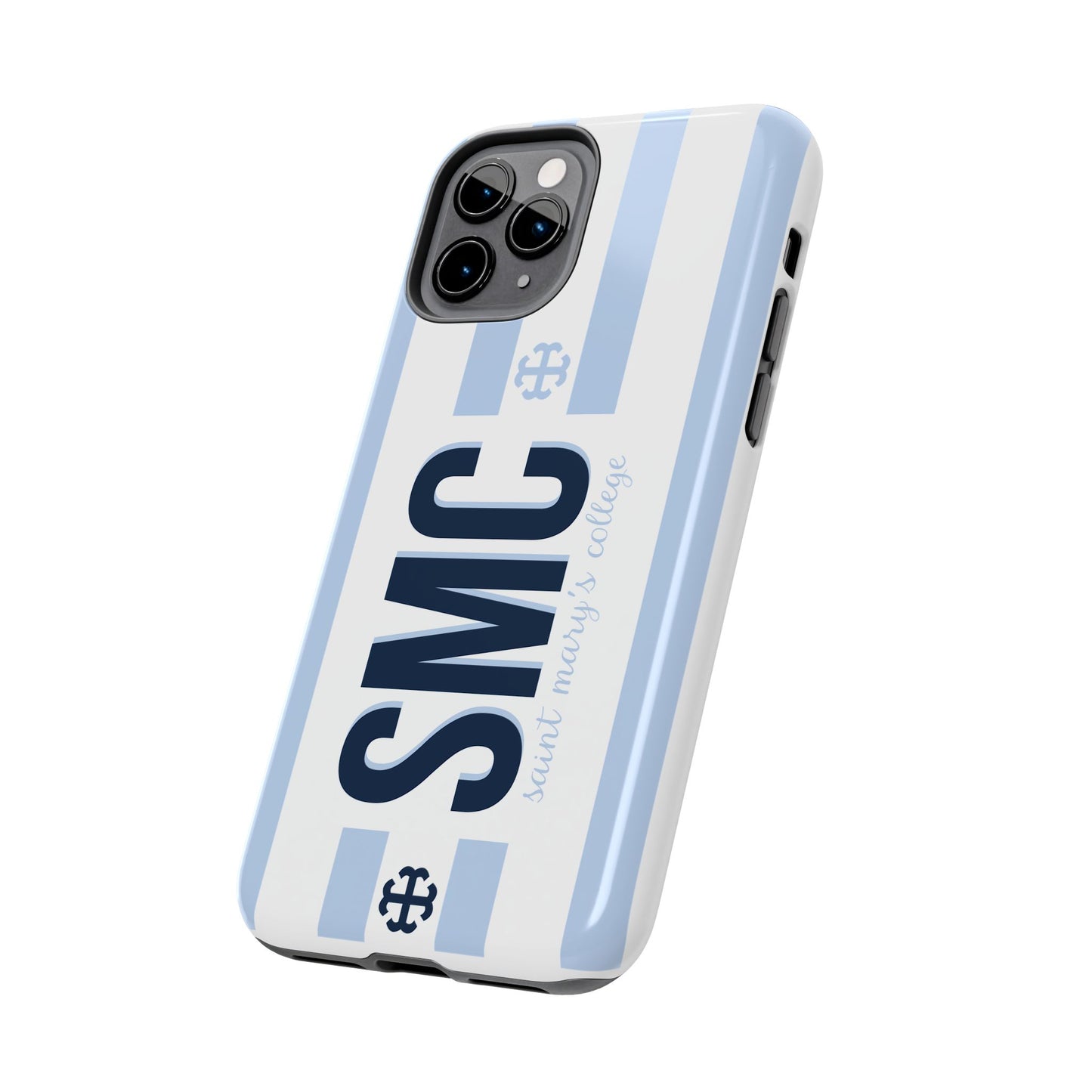 Saint Mary's College Belles Blue Striped Phone Case | French Cross | Better in Blue Co.