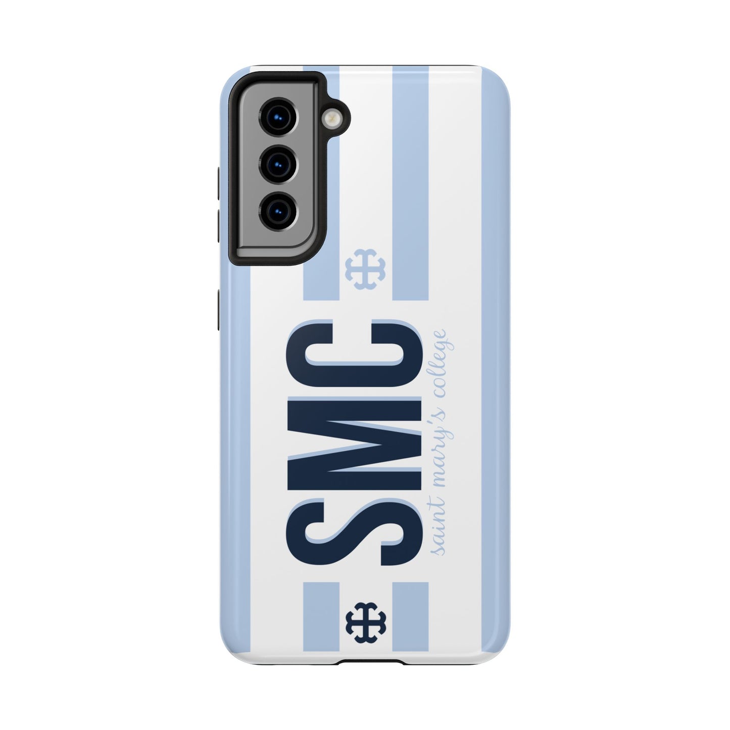 Saint Mary's College Belles Blue Striped Phone Case | French Cross | Better in Blue Co.