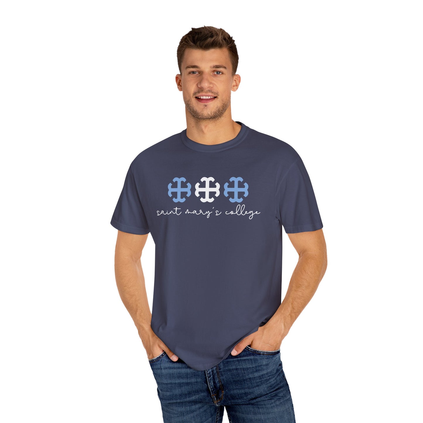 Saint Mary's College Triple French Cross Tee 2.0 | Belles Blue | Better in Blue Co.
