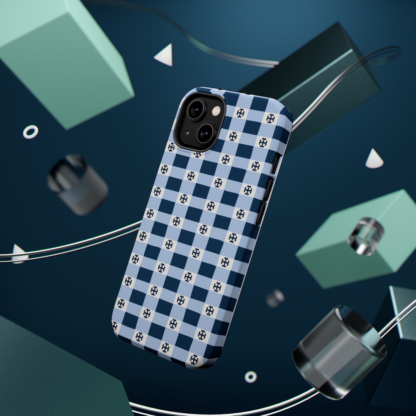 Saint Mary's College Gingham French Cross Magnetic Phone Case | Belles Blue | Better in Blue Co.
