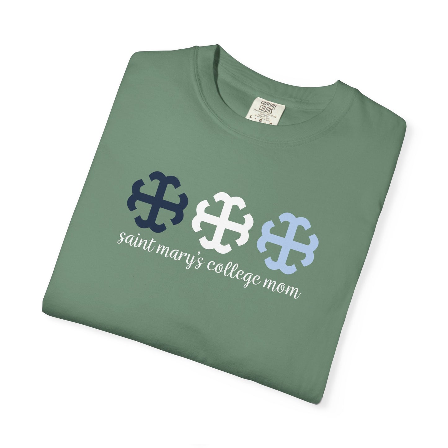 Saint Mary's College French Cross Mom Tee | Belles | Smick | Better in Blue Co.