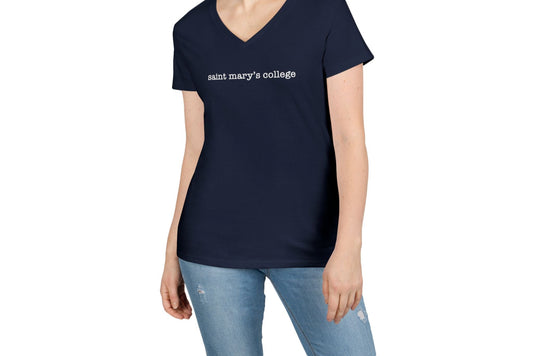 Saint Mary's College Ladies' V-Neck T-Shirt  | Navy Blue | Better in Blue Co.