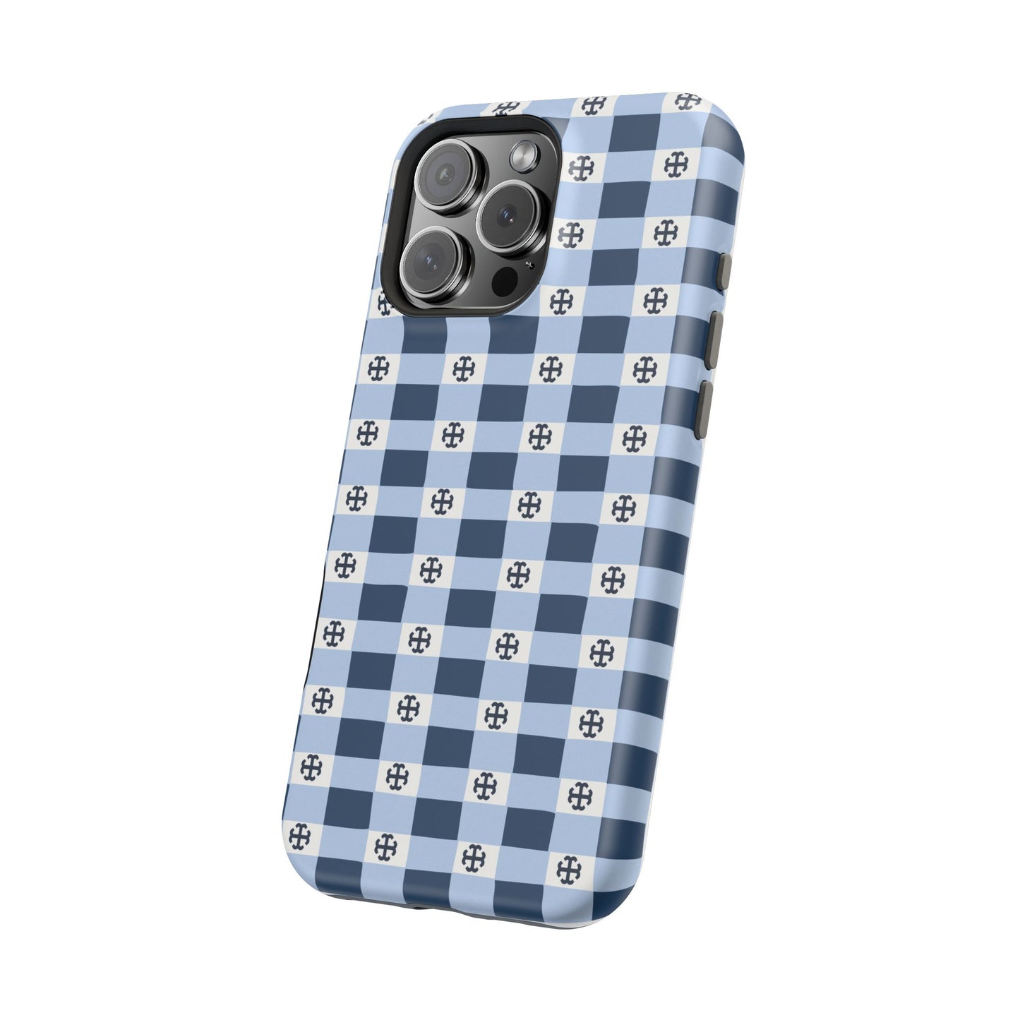 Saint Mary's College Gingham French Cross Magnetic Phone Case | Belles Blue | Better in Blue Co.