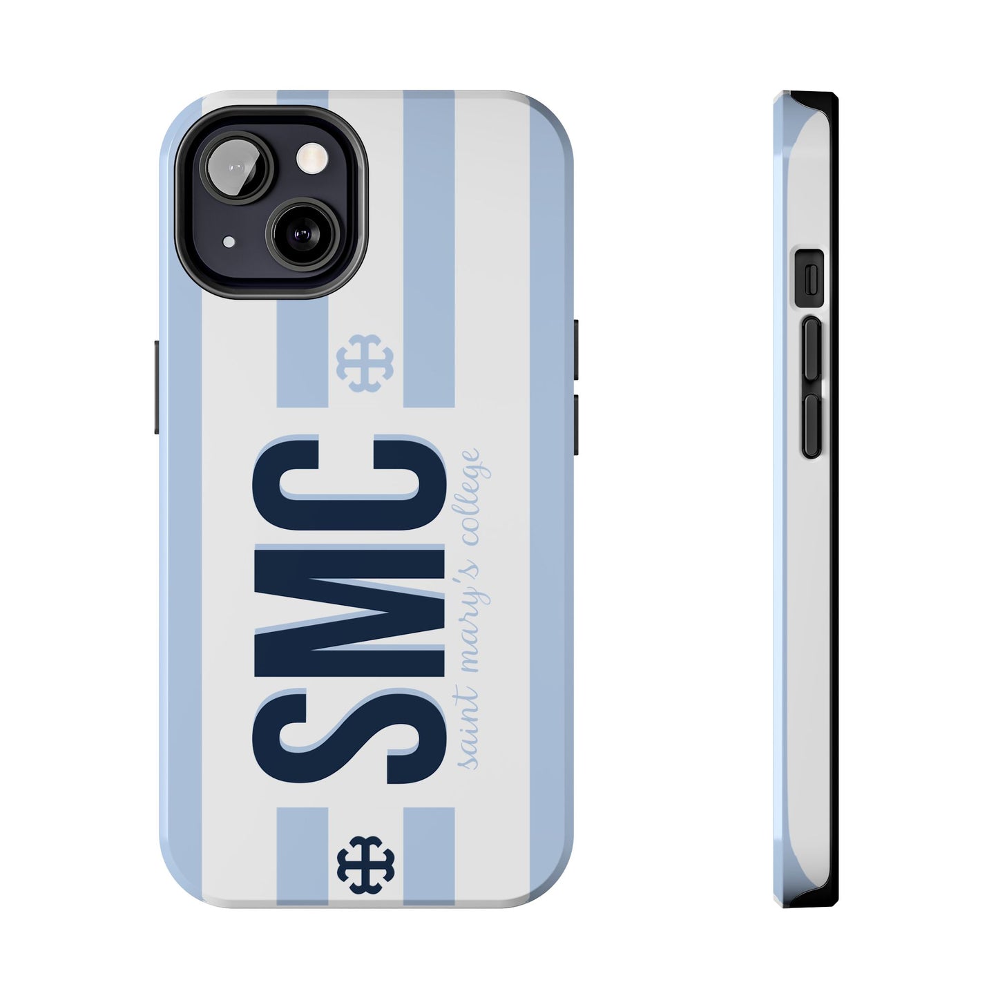 Saint Mary's College Belles Blue Striped Phone Case | French Cross | Better in Blue Co.