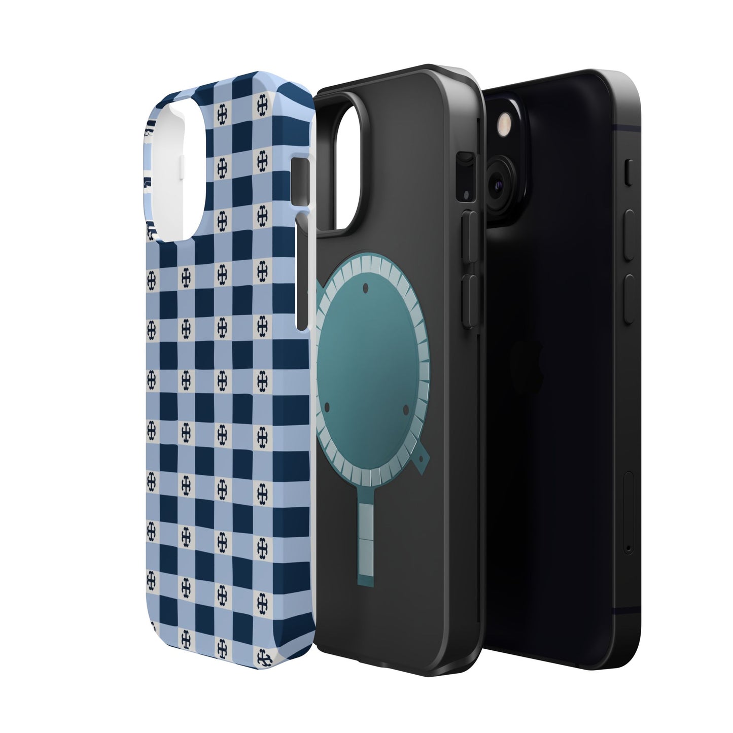 Saint Mary's College Gingham French Cross Magnetic Phone Case | Belles Blue | Better in Blue Co.