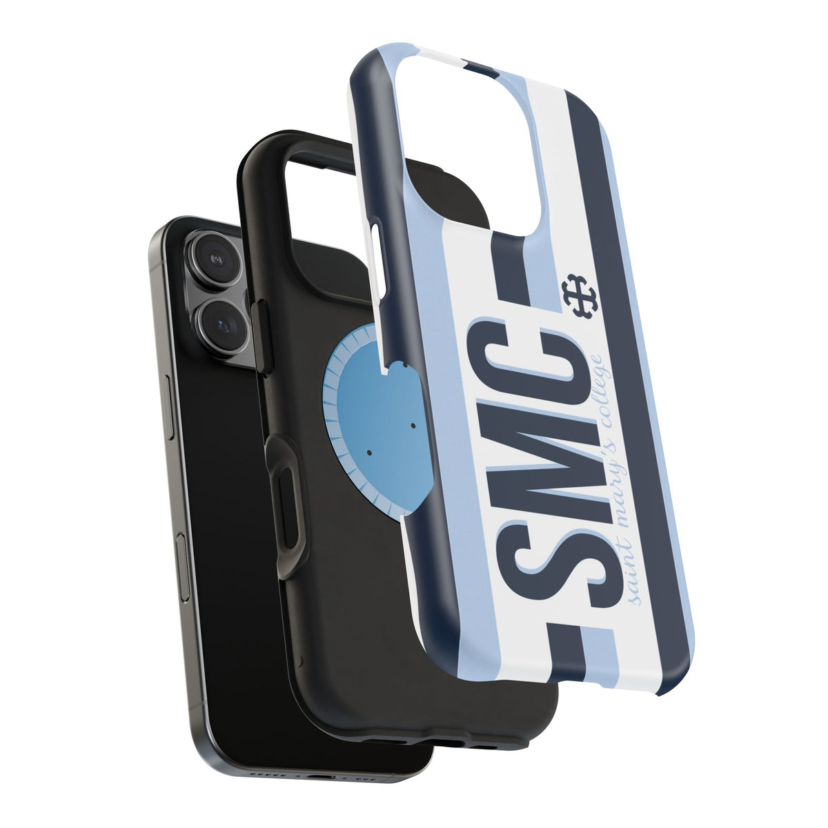 Saint Mary's College Phone Case SMC Navy/Belles Blue/White French Cross | Better in Blue Co.