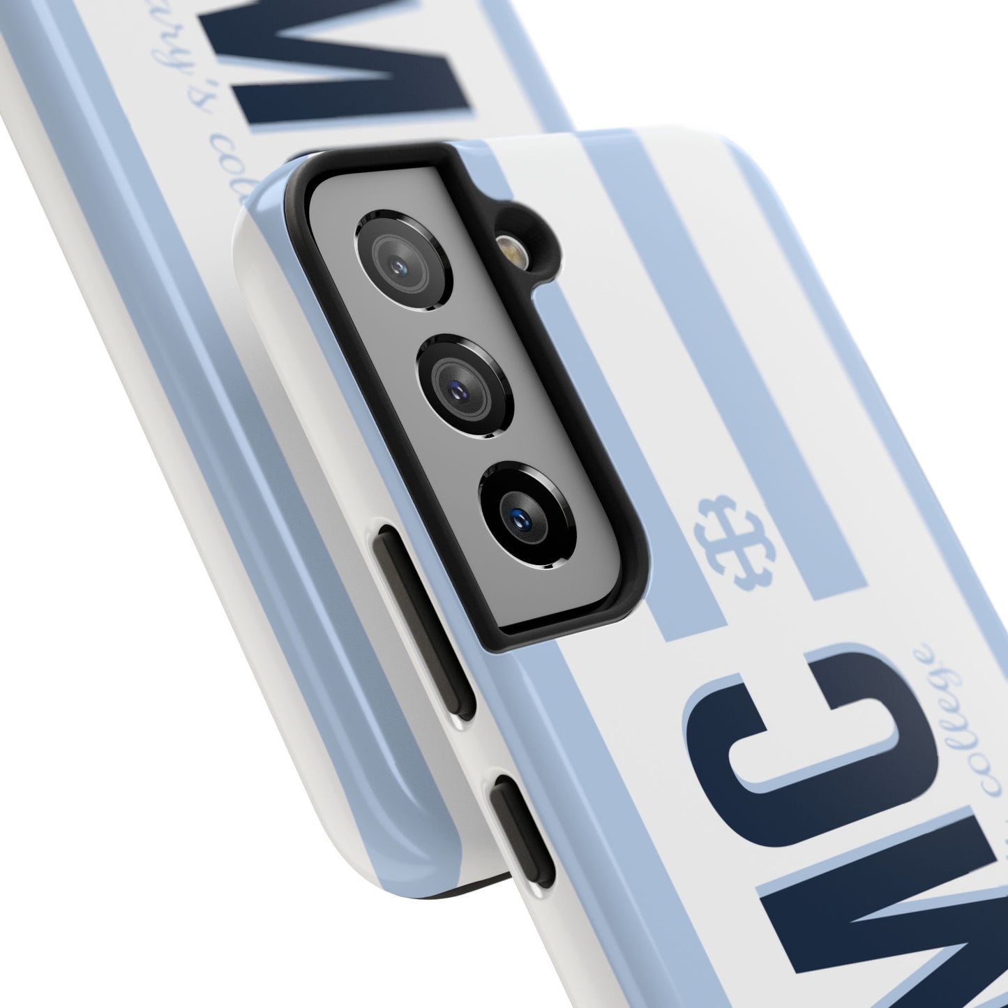 Saint Mary's College Belles Blue Striped Phone Case | French Cross | Better in Blue Co.